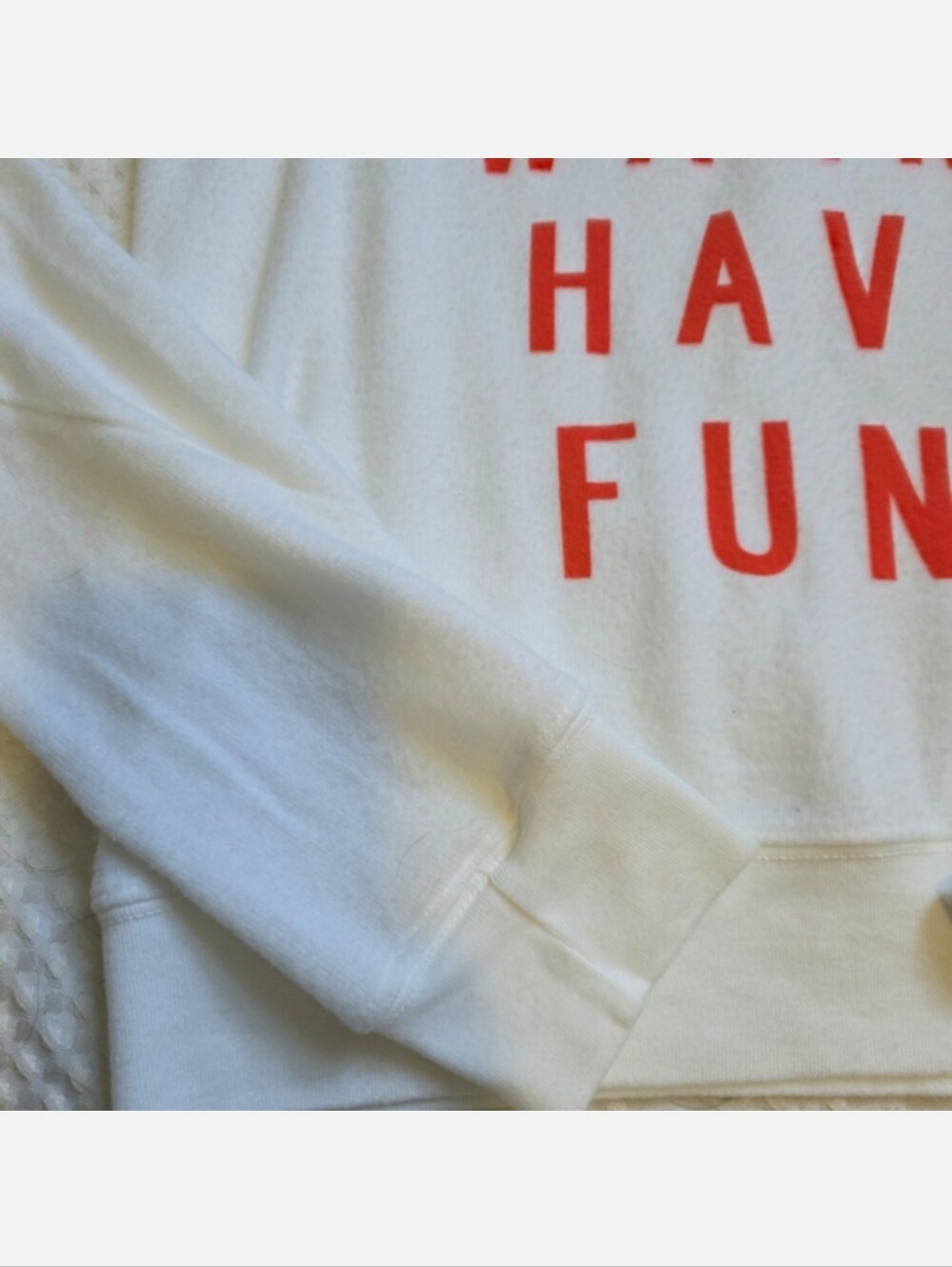 Wildfox White Long Sleeve Tee with Red Graphic Text - Picture 4 of 11